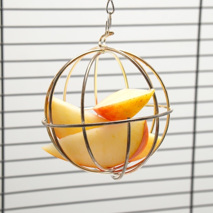 Кормушка для сена металлическая сфера, 8 х 8 х 15 см Кормушка для сена металлическая сфера, 8 х 8 х 15 см