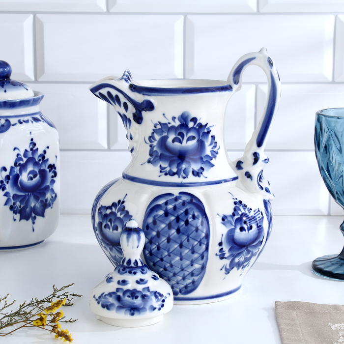 Кувшин «Восточный», 15х18х27 см, 1,76 л, гжель Кувшин «Восточный», 15х18х27 см, 1,76 л, гжель