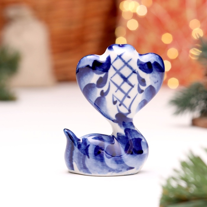 Новый год. Сувенир символ года Новый год. Сувенир символ года "Змея", №11, гжель, 7 см