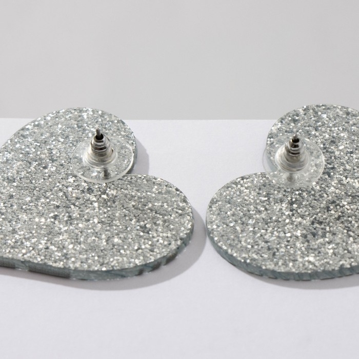 Серьги акрил «Сердце» зебра, цвет чёрно-белый Серьги акрил «Сердце» зебра, цвет чёрно-белый