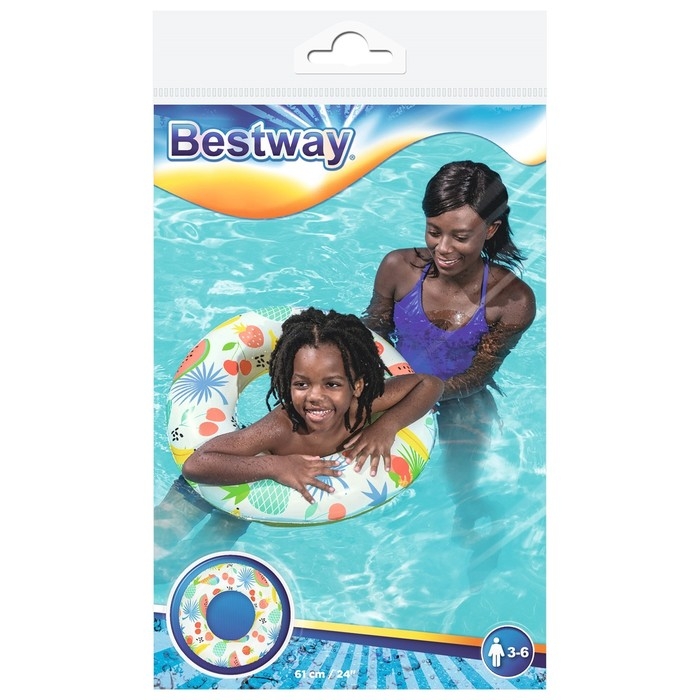 Круг надувной для плавания «Тропики», d=61 см, от 3-6 лет, цвет МИКС, 36014 Bestway Круг надувной для плавания «Тропики», d=61 см, от 3-6 лет, цвет МИКС, 36014 Bestway