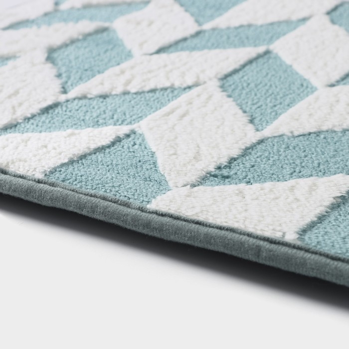 Коврик для ванной и туалета Доляна «Ралли», 40×60 см, цвет бирюзовый Коврик для ванной и туалета Доляна «Ралли», 40×60 см, цвет бирюзовый