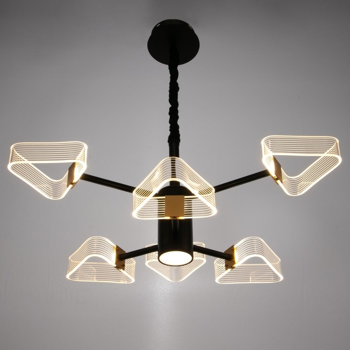 Люстра 1702/6 LED 124Вт 3000-6000К черный 64х64х50 см BayerLux