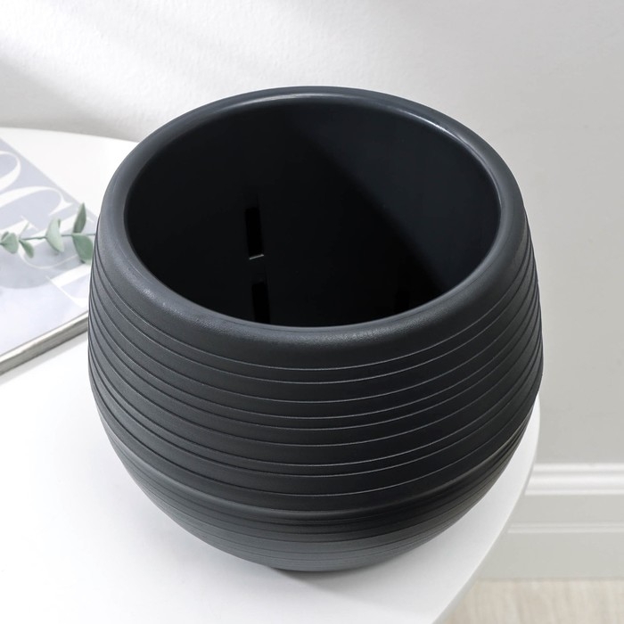 Горшок для цветов с поддоном «Япония», 2 л, цвет графитовый Горшок для цветов с поддоном «Япония», 2 л, цвет графитовый