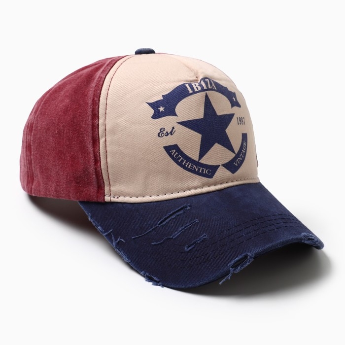 Кепка мужская MINAKU Кепка мужская MINAKU "IBIZA", цвет малиновый, размер 56-58