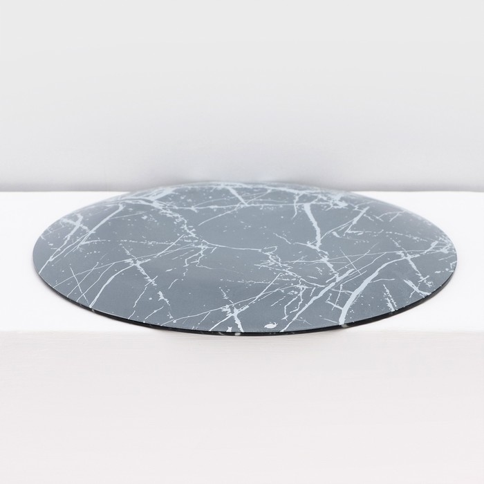 Набор столовый «Мрамор», 7 предметов: тарелка d=30 см - 1 шт, d=21,5 см - 6 шт, цвет чёрный Набор столовый «Мрамор», 7 предметов: тарелка d=30 см - 1 шт, d=21,5 см - 6 шт, цвет чёрный