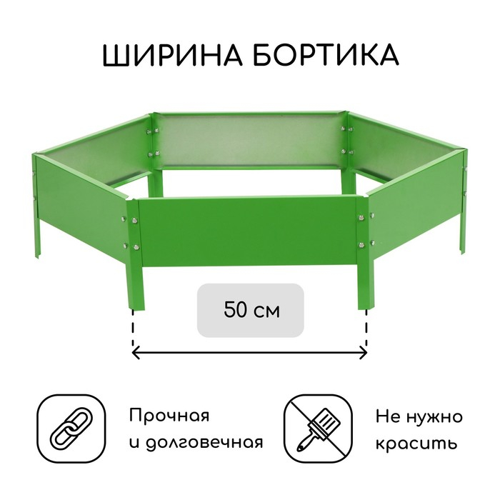 Клумба оцинкованная, d = 100 см, h = 15 см, ярко-зелёная, Greengo Клумба оцинкованная, d = 100 см, h = 15 см, ярко-зелёная, Greengo