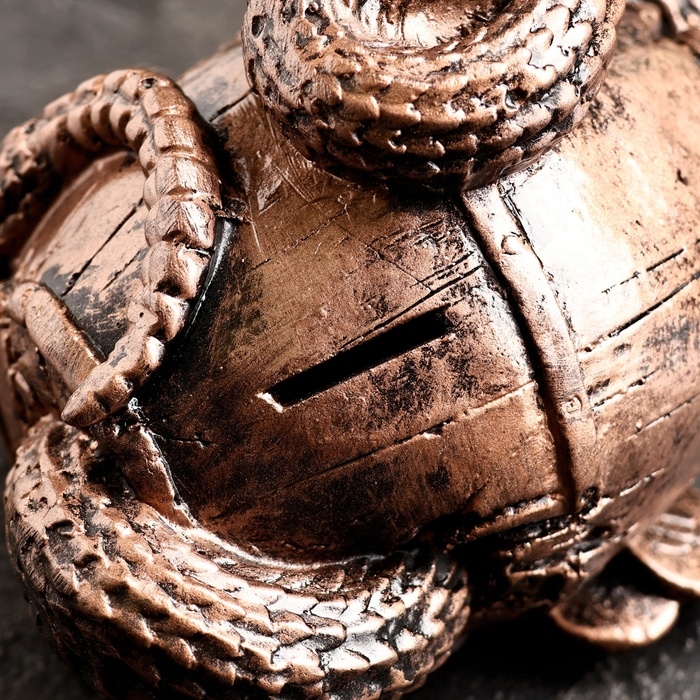 Копилка Копилка "Змея с бочкой" малая медь, 14х19х12см