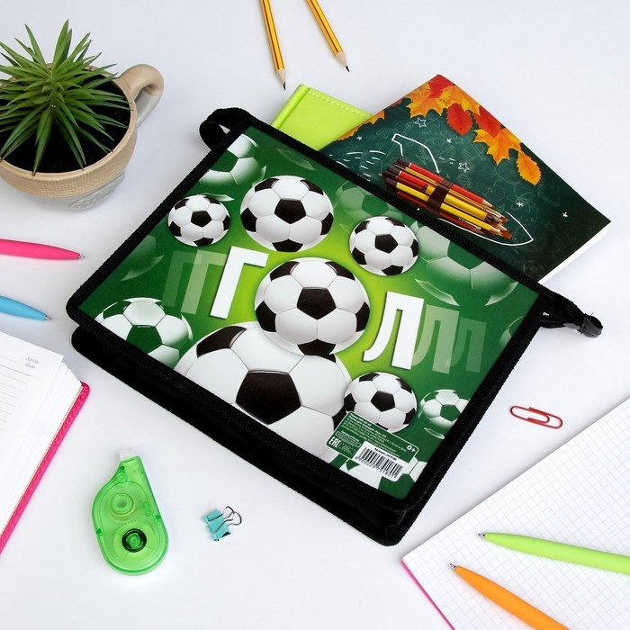 Папка для тетрадей А5, 230 х 190 х 50 мм, молния сверху, пластиковая, Calligrata Папка для тетрадей А5, 230 х 190 х 50 мм, молния сверху, пластиковая, Calligrata "ГОЛ"