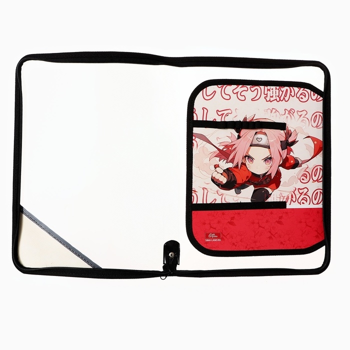 Папка для труда А4, 325 х 230 х 25 мм, молния вокруг, откидная планка, пластиковая, ПТР-1, Calligrata  Папка для труда А4, 325 х 230 х 25 мм, молния вокруг, откидная планка, пластиковая, ПТР-1, Calligrata "Аниме сакура"