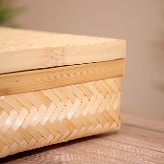 Шкатулка плетёная с крышкой, из бамбука 30х23х11 см Шкатулка плетёная с крышкой, из бамбука 30х23х11 см