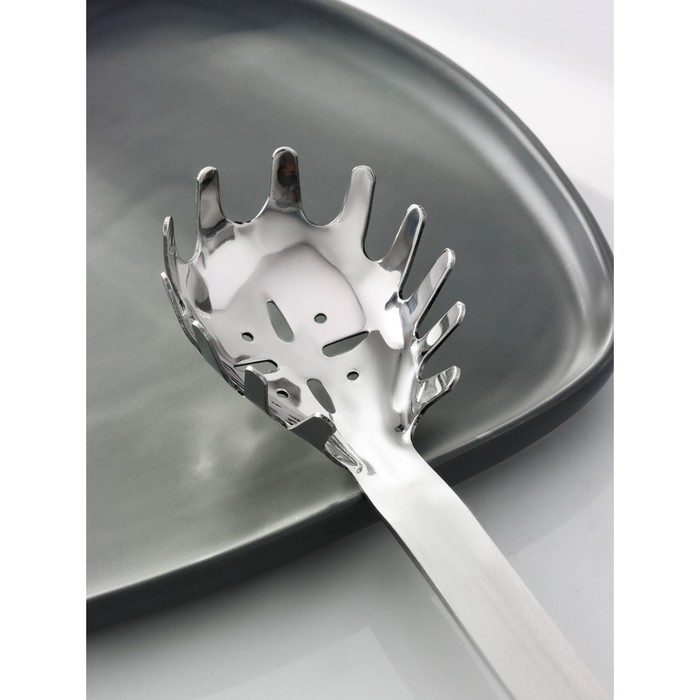 Ложка для спагетти из нержавеющей стали Доляна «Индия», 40 см Ложка для спагетти из нержавеющей стали Доляна «Индия», 40 см