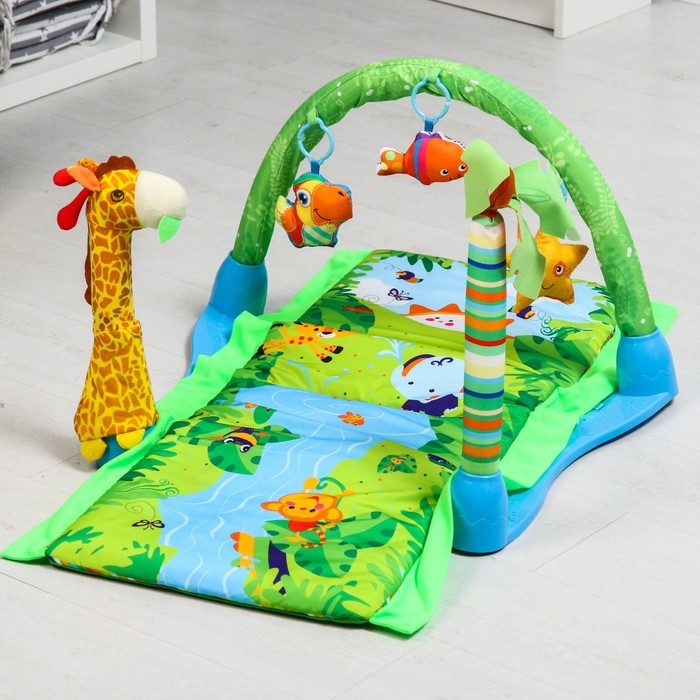 Развивающий коврик «Остров», с дугой и игрушками, 77х77х0,5 Развивающий коврик «Остров», с дугой и игрушками, 77х77х0,5