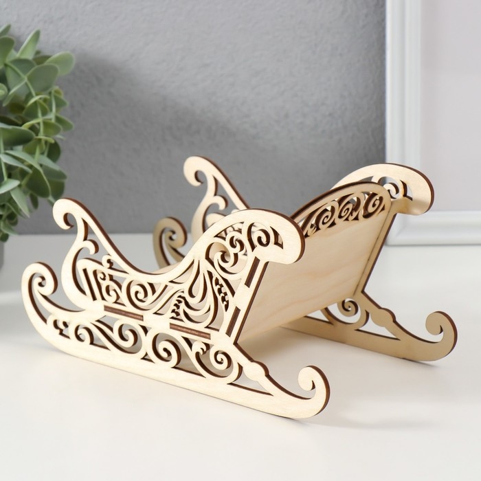 Шкатулка-сани  Шкатулка-сани "Узор" 21х10х10,5 см (набор 5 деталей)