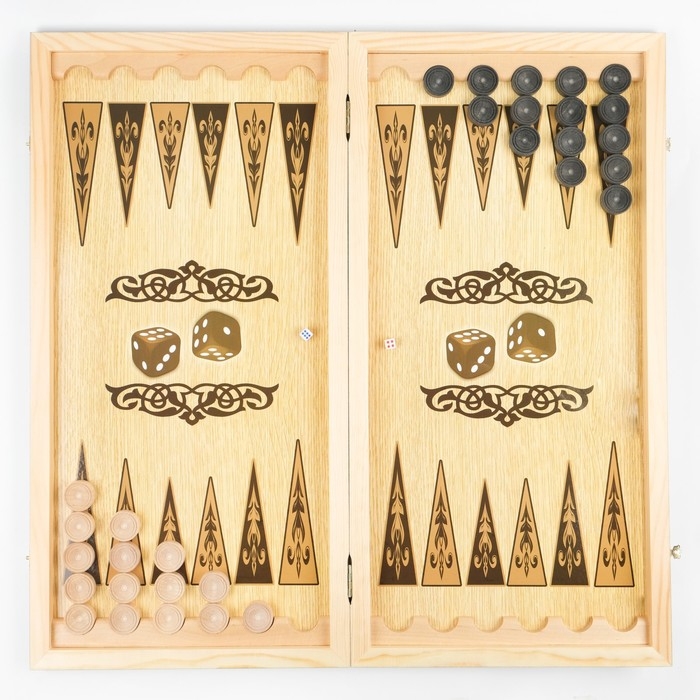 Нарды деревянные большие, настольная игра Нарды деревянные большие, настольная игра "Герб", 60 х 60 см, с шашками