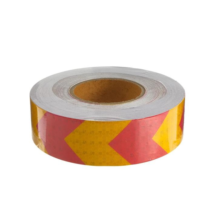Светоотражающая лента, самоклеящаяся, желто-красная, 5 см х 45 м Светоотражающая лента, самоклеящаяся, желто-красная, 5 см х 45 м