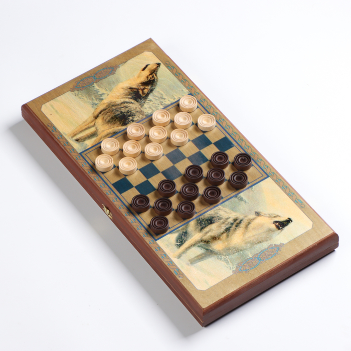 Нарды деревянные большие, настольная игра Нарды деревянные большие, настольная игра "Волки", 50 х 50 см, с шашками