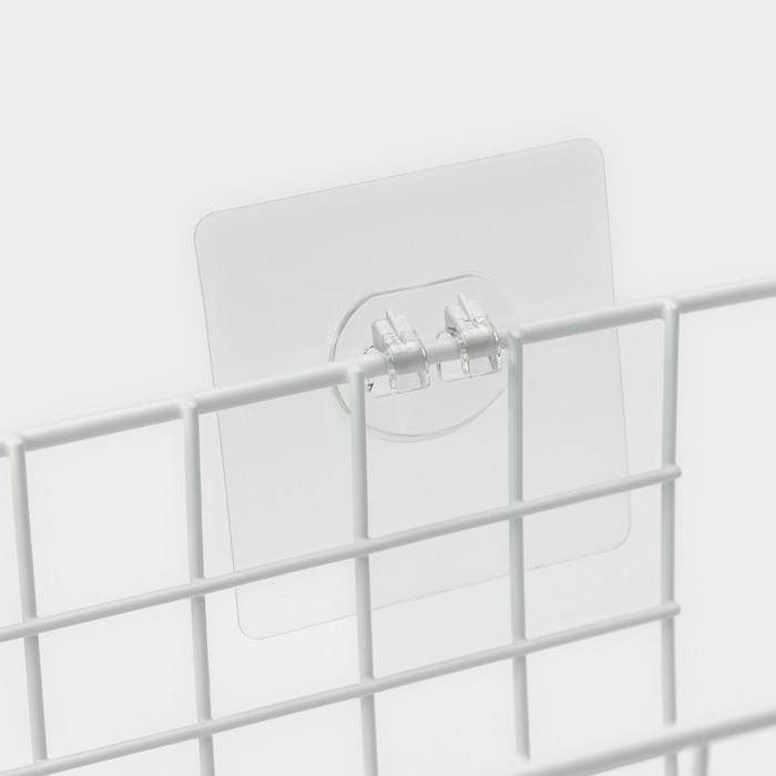 Корзина на липучках Доляна, 28,5×12×11,5 см, цвет белый Корзина на липучках Доляна, 28,5×12×11,5 см, цвет белый