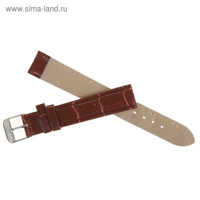 Ремешок для часов Ремешок для часов "Соломон", 16 мм, экокожа, l-19 см, коричневый