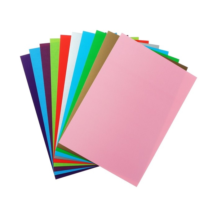 Картон цветной двусторонний А4, 10 листов, 20 цветов, Calligrata TOP мелованный 230 г/м2, в папке
