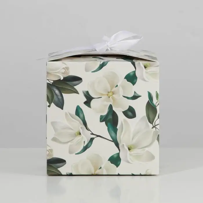 Коробка подарочная складная, упаковка, «Жасмин», 12 х 12 х 12 см Коробка подарочная складная, упаковка, «Жасмин», 12 х 12 х 12 см