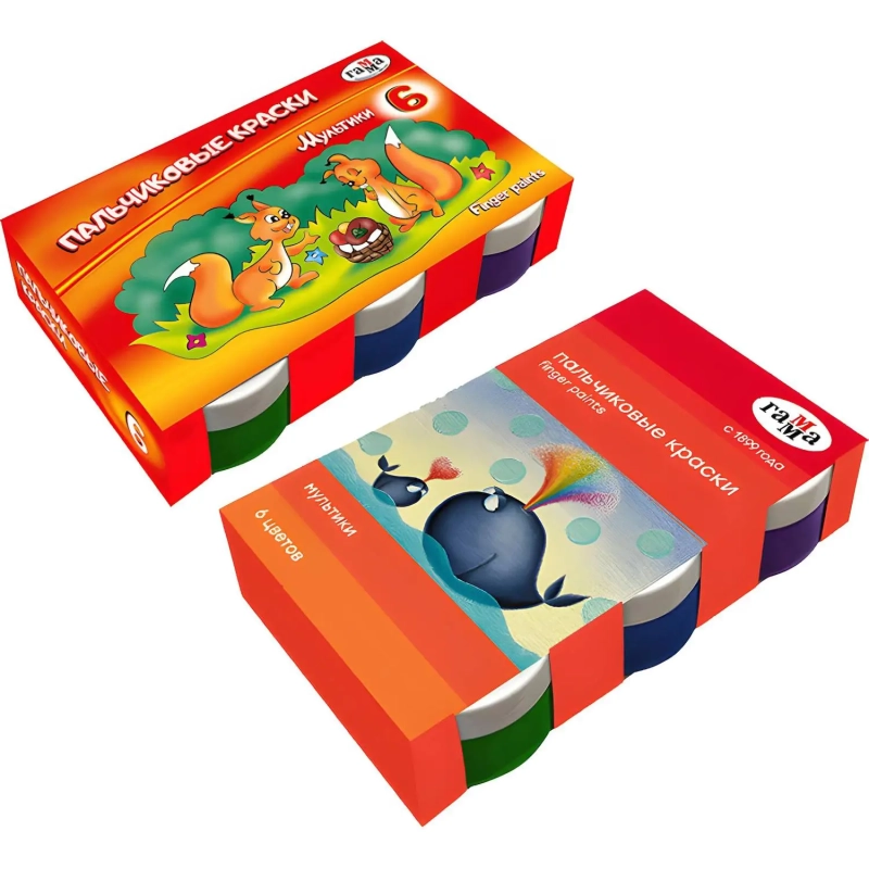 Краски пальчиковые Гамма Мультики классич.50мл х 6цв/наб карт.кор 180120213