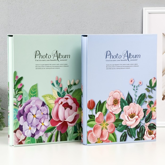 Фотоальбом на 300 фото 10х15 см Фотоальбом на 300 фото 10х15 см "Объёмные цветы" МИКС 23,5х5,5х33,5 см