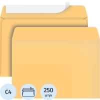 Конверт POSTFIX крафтС4 стрип229х324, 90г/м2, 250шт/уп