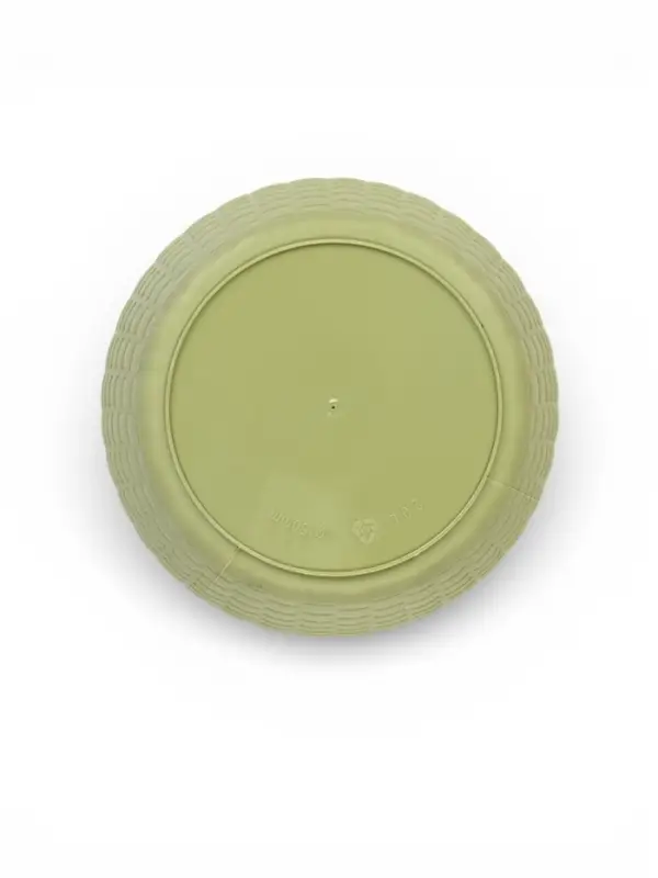 Горшок для цветов с поддоном &laquo;Ротанг&raquo;, 2 л, d=15 см, h=14 см, пластиковый, оливковый