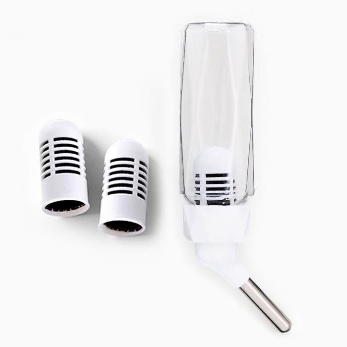 Поилка для грызунов, 80 мл, крепление-пружинка, и два сменных фильтра, белая Поилка для грызунов, 80 мл, крепление-пружинка, и два сменных фильтра, белая