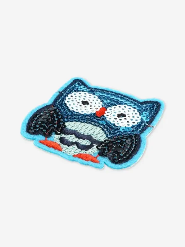 Термоаппликация «Сова», с пайетками, 6×5.3 см, синяя Термоаппликация «Сова», с пайетками, 6×5.3 см, синяя