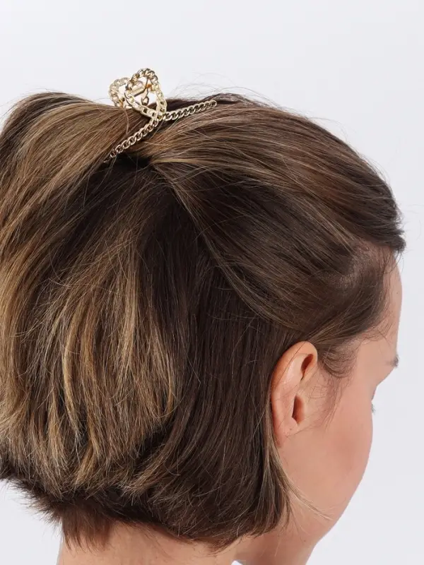 Крабик для волос &laquo;Дороти&raquo;, петелька, 7.7 см, золотистый