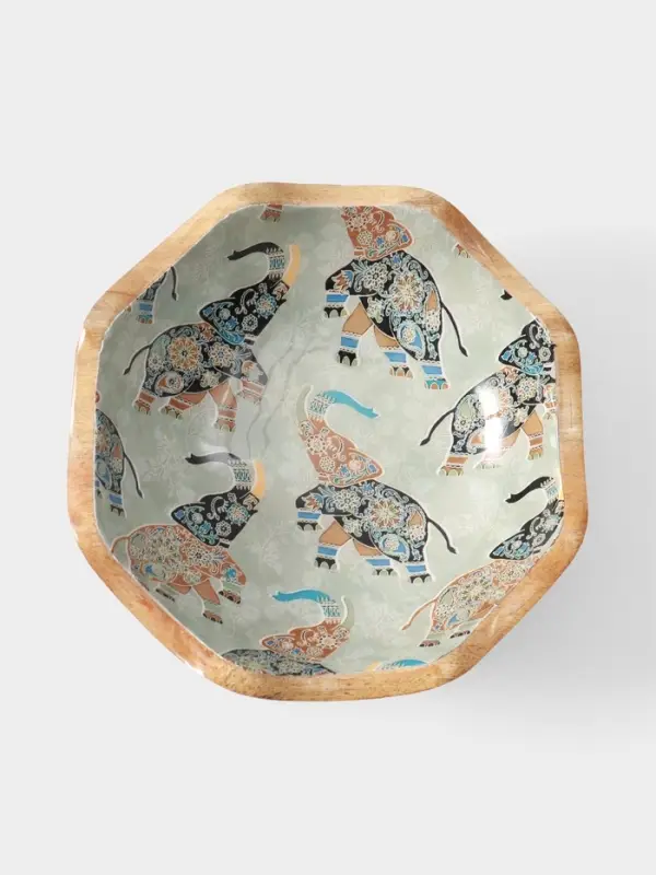 Салатник &laquo;Мудрый слон&raquo;, 20&times;20&times;8 см, дерево манго