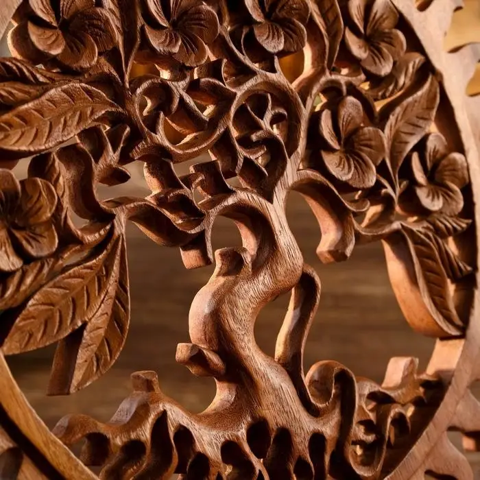 Панно резное дерево  Панно резное дерево "Райское дерево" 40х40х2 см