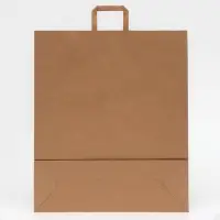 Пакет бумажный крафт 90 г/м², плоская ручка, 45×15×53 см