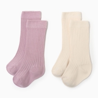 Гольфы детские 2 пары Крошка Я BASIC LINE, 10-12 см, розовый/ молочный