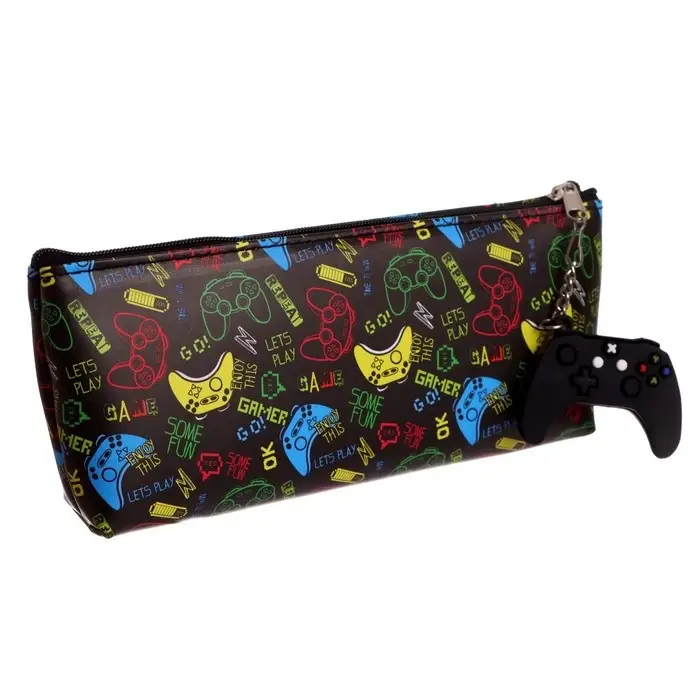 Пенал школьный на молнии &laquo;Джойстик&raquo;, с подвеской, МИКС