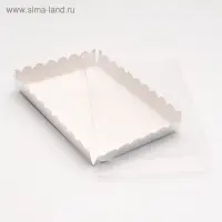 Коробочка для печенья с PVC крышкой, серебряная, 22 х 15 х 3 см