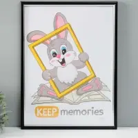 Фоторамка для фото 30&times;40 см Keep memories &laquo;Гамма&raquo;, пластик, чёрный с серебром, (пластиковый экран)