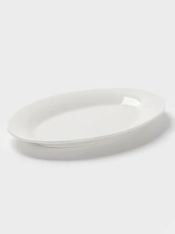 Блюдо сервировочное Доляна White Label, 32.8&times;20&times;2.5 см, фарфор, овальное, белое