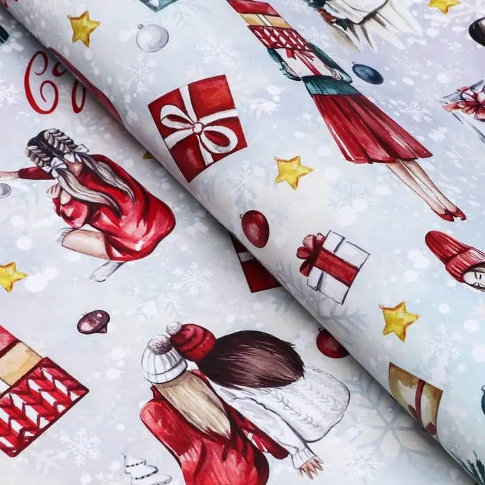 Бумага упаковочная новогодняя глянцевая «Мода », 68×100 см