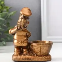Фигура с подставкой для мелочей «Шеф повар», 12×9.5×5.5 см, бронза