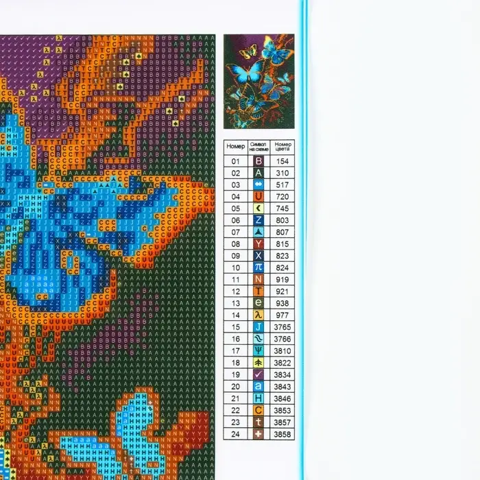 Алмазная мозаика с полным заполнением на холсте &laquo;Бабочки&raquo;, 30&times;40 см