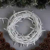 Гирлянда &laquo;Нить&raquo; 10 м, IP44, УМС, белая нить, 100 LED, свечение тёплое белое, 220 В