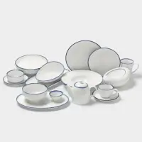 Салатник Magistro Blue Lagoon, 350 мл, 19.2&times;14.9&times;7.9, фарфор, белый