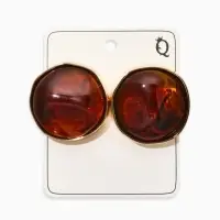 Серьги акрил "Круг", цвет коричнево-прозрачный в золоте