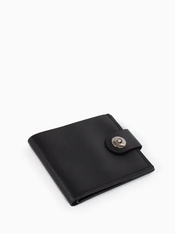 Портмоне мужское на магните, отдел для купюр, для карт, чёрное