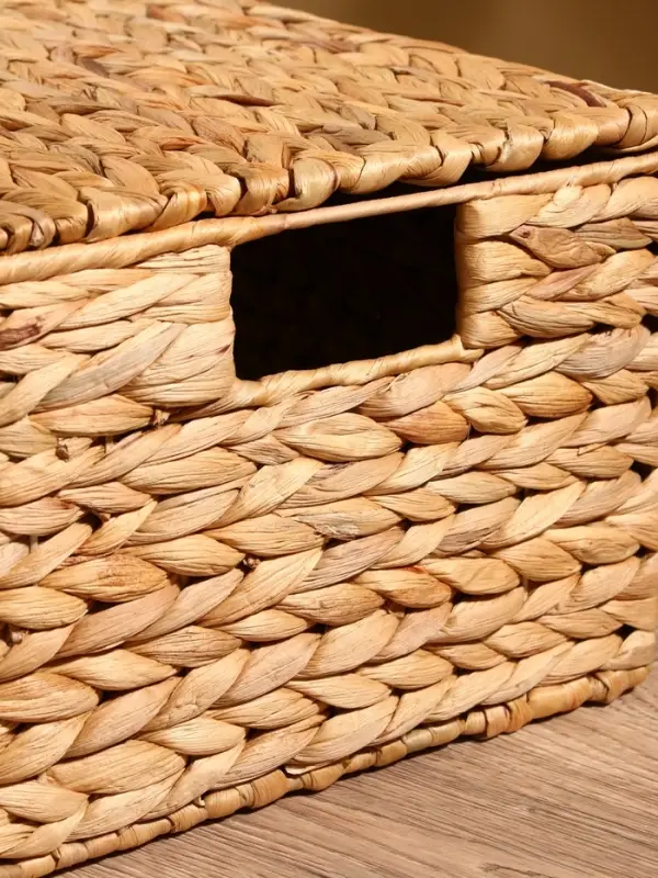 Корзинка прямоугольная с крышкой, 40×25×18 см, водный гиацинт Корзинка прямоугольная с крышкой, 40×25×18 см, водный гиацинт