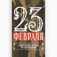 Коробка для шоколада, кондитерская упаковка, &laquo;23 Февраля&raquo;, 17&times;8.5&times;1.5 см