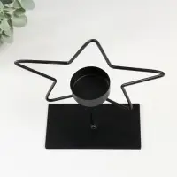 Подсвечник на 1 свечу &laquo;Звезда&raquo;, металл, d=4 см, чёрный, 14.5&times;6&times;19.5 см